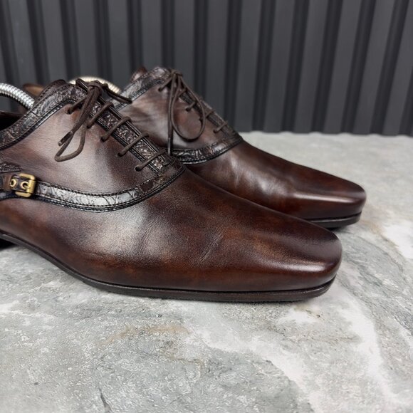 Louis Vuitton Derby Dress Lace Up Brown Crocodile 7.5 LV or 8.5 US or 41.5 EUR - Picture 5 of 17